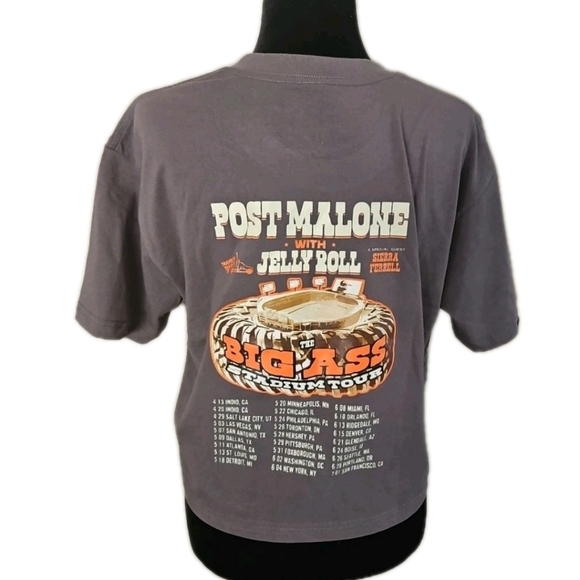Post Malone With Jelly Roll The Big Ass Stadium Tour Womens Cropped Tee XL - Picture 3 of 10